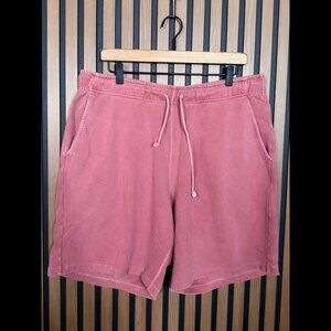 Outerknown Sweat Shorts Large Men’s Pink Fleece Pull On 6.5” Inseam